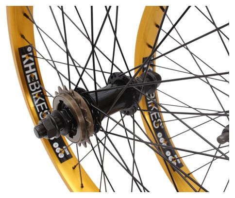 Paire de roues BMX KHE PRISM 20 pouces or