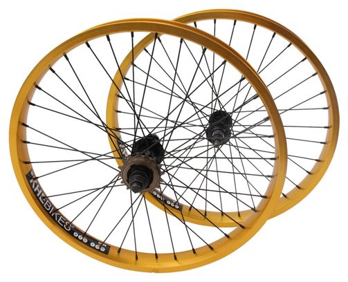 Paire de roues BMX KHE PRISM 20 pouces or