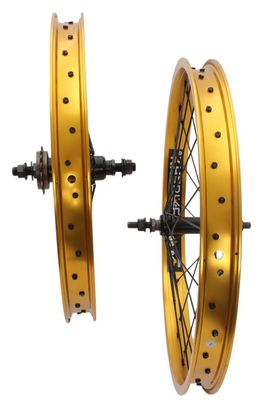 Paire de roues BMX KHE PRISM 20 pouces or