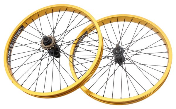 Paire de roues BMX KHE PRISM 20 pouces or