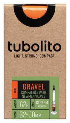 Tubolito Tubo-Gravel 700 mm AV Newmen Streem Lightweight Inner Tube (Front)