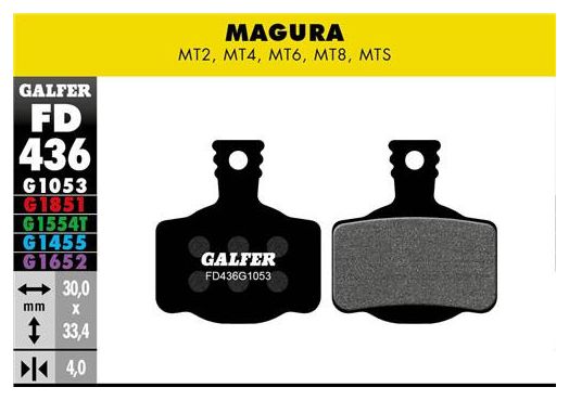 Par de Pastillas de Freno Galfer Semi-Metálicas Magura MT2 / MT4 / MT6 / MT8 / MTS Standard