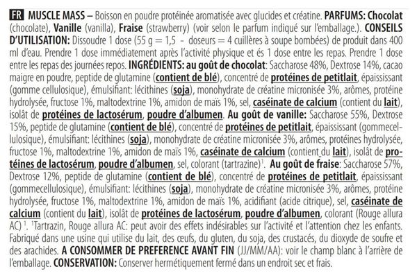 Muscle Mass (4kg) - Biotech Usa - Fraise - Gainers