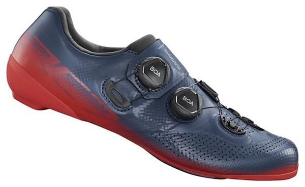 Par de zapatillas de carretera Shimano RC702 Azul / Rojo