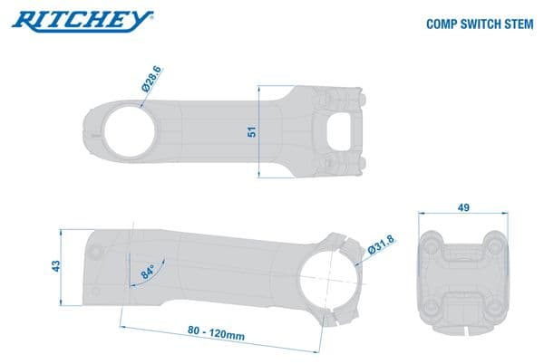 Ritchey Comp Switch Stem -6° 31,8 mm Zwart