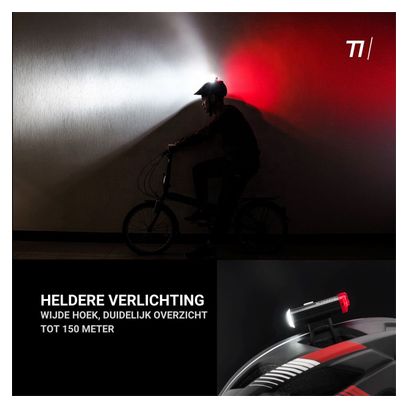 Lumière casque - éclairage vélo LED - 400 Lumens - Lampe arrière et avant