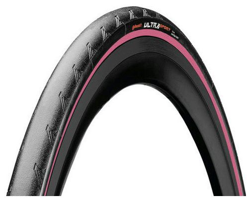 Continental Ultra Sport II 700 mm Road Tire Tubetype Wire Performance PureGrip Compound Pink Stripes