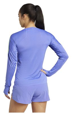 Maillot manches longues adidas Adizero Promo Bleu/Vert Femme