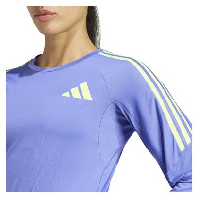 Maillot manches longues adidas Adizero Promo Bleu/Vert Femme