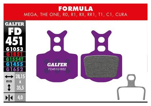Paar Galfer Semi Metal Pads Formula Mega The One R0 R1 RX RR1 T1 C1 E-Bike