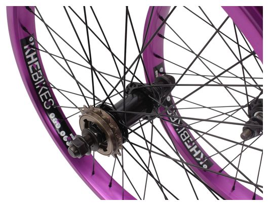 Paire de roues BMX KHE PRISM 20 pouces violet