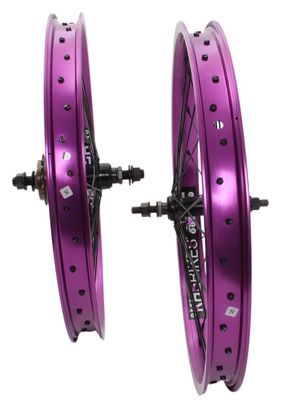 Paire de roues BMX KHE PRISM 20 pouces violet