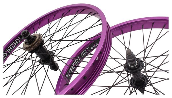 Paire de roues BMX KHE PRISM 20 pouces violet