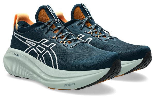 Asics Gel-Nimbus 27 TR Running Shoes, Blue/Green, Men's