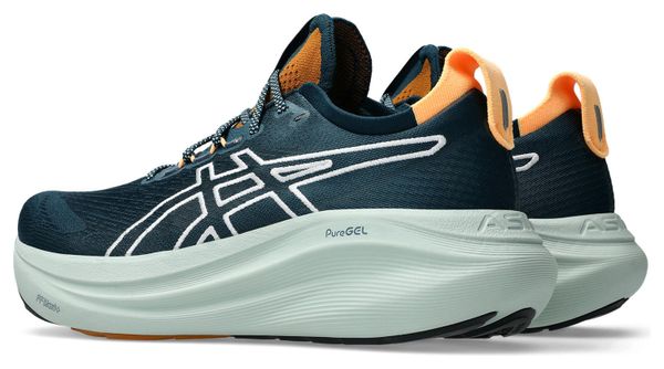 Asics Gel-Nimbus 27 TR Running Shoes, Blue/Green, Men's