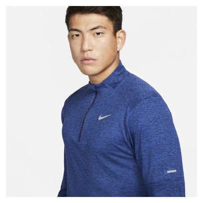 Camiseta Nike Dri-Fit Element de manga larga con 1/2 cremallera azul