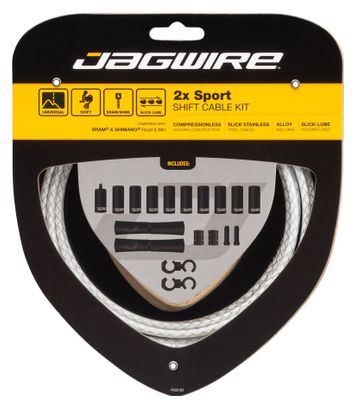 Jagwire 2x Sport Shift Kit White Braided