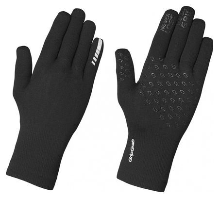 GripGrab Waterproof Knitted Thermal Long Gloves Black