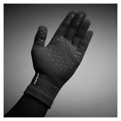 GripGrab Waterproof Knitted Thermal Long Gloves Black