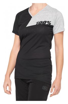 100% Airmatic Women&#39;s Short Sleeve Jersey Black / Gray