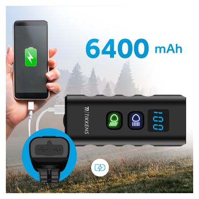 Eclairage velo led 1600 Lumens – Lumiere velo – Lampe avant et powerbank