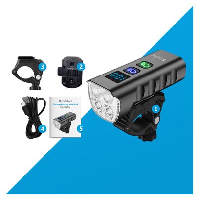 Eclairage vélo, VTT haute puissance lampe avant arrière 1600lm