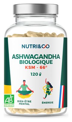 Ashwagandha Bio - KSM-66 - Masse musculaire - 120 gélules