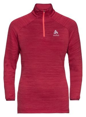 Women's Odlo Run Easy Warm Red 1/2 Zip Sweater