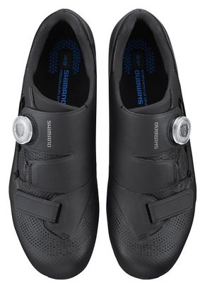 Paar Shimano RC502 Wide Rennradschuhe Schwarz