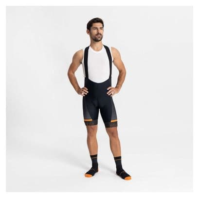 Cuissard Velo Avec Bretelless Rogelli Hero II - Homme - Orange/Gris/Noir