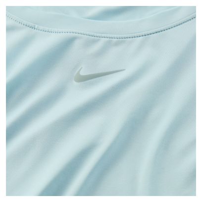 Maillot de manga corta azul claro Nike One para mujer