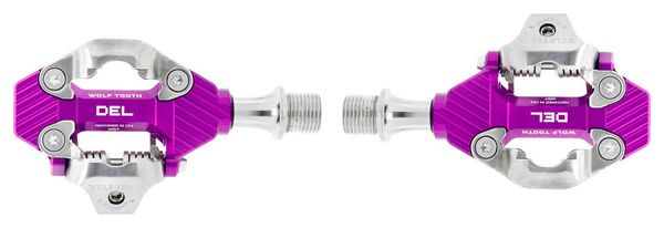 Paar Wolft Tanden LED Gravel Clipless Pedalen Paars