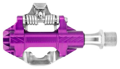 Paar Wolft Tanden LED Gravel Clipless Pedalen Paars