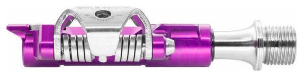 Paar Wolft Tanden LED Gravel Clipless Pedalen Paars