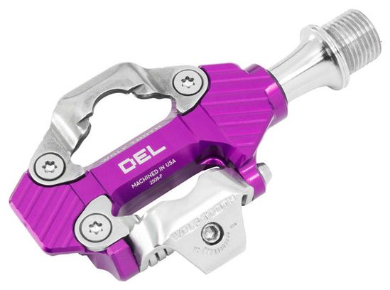 Paar Wolft Tanden LED Gravel Clipless Pedalen Paars
