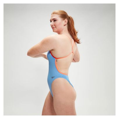 Women's Speedo Solid Vback Training Swimsuit Blue / Orange