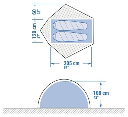 2 persoons tent Forclaz MT900 Wit