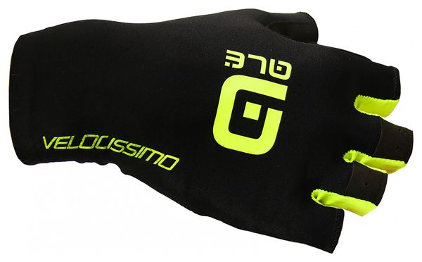 Guantes Cortos Alé Velocissimo Negro/Amarillo Fluo