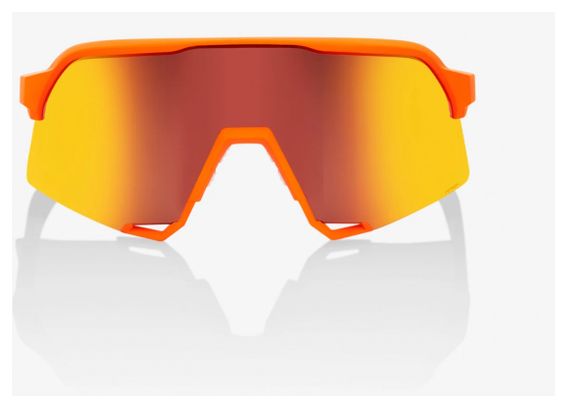 100% Hypercraft XS Brille - Soft Tact Neon Orange - Verspiegelte Gläser Mehrschichtig Rot Hiper