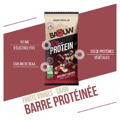 Barre Protéinée BIO Baouw Fruits Rouges Cajou 50g