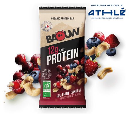 Barretta proteica biologica Baouw ai frutti rossi e anacardi - 50 g