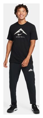 Nike Dri-Fit Trail Logo Kurzarm Trikot Schwarz Herren
