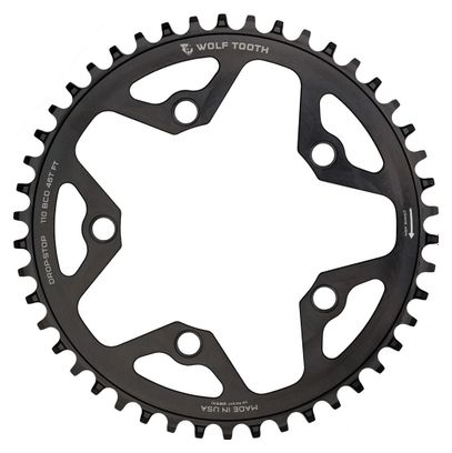 Wolf Tooth 110 BCD Gravel / CX / Road Chainring Drop-Stop B Black