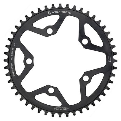 Wolf Tooth 110 BCD Gravel / CX / Road Chainring Drop-Stop B Black