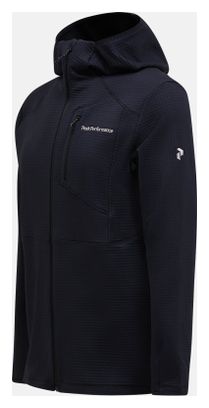 Vellón con capucha para hombre Peak Performance Trail Polartec Power Grid Negro