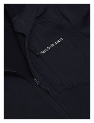 Vellón con capucha para hombre Peak Performance Trail Polartec Power Grid Negro