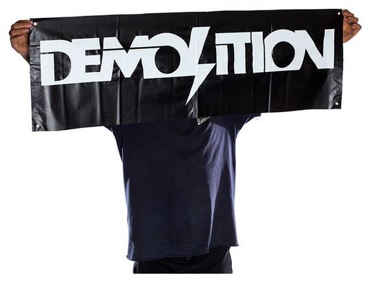 Demolition Logo Banner Nero Bianco
