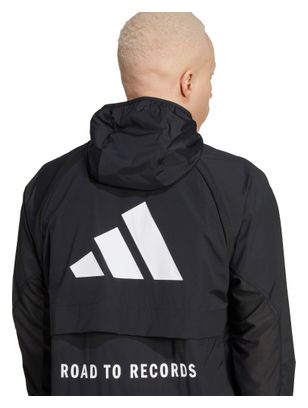 adidas アディゼロ Road to Records パーカー S 新品 adidas Adizero Road to Records Windbreaker Sweatshirt Black Unisex