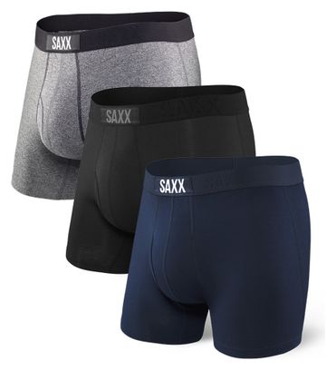 Saxx Boxer Pack de 3 Ultra Black Grey Blue