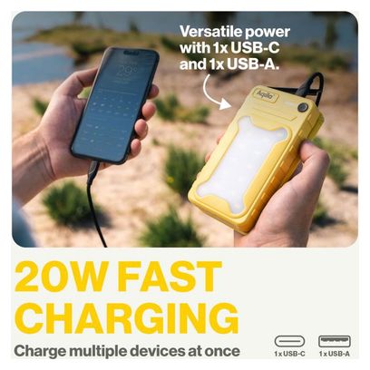 Powertec Aqiila BS10 - Batterie externe solaire avec lampe